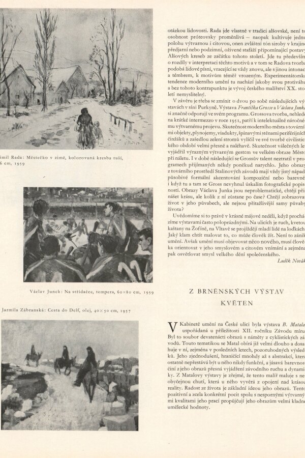 Václav Zykmund, Z brněnských výstav - květen, Výtvarné umění IX, 1959, č. 5, s. 234.